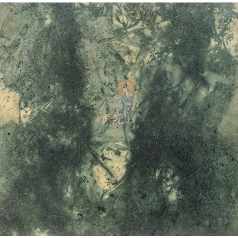 ‘기억의 간격-enlightnment Ⅰ’, 78×73.5cm, 한지에 혼합재료, 2019년.