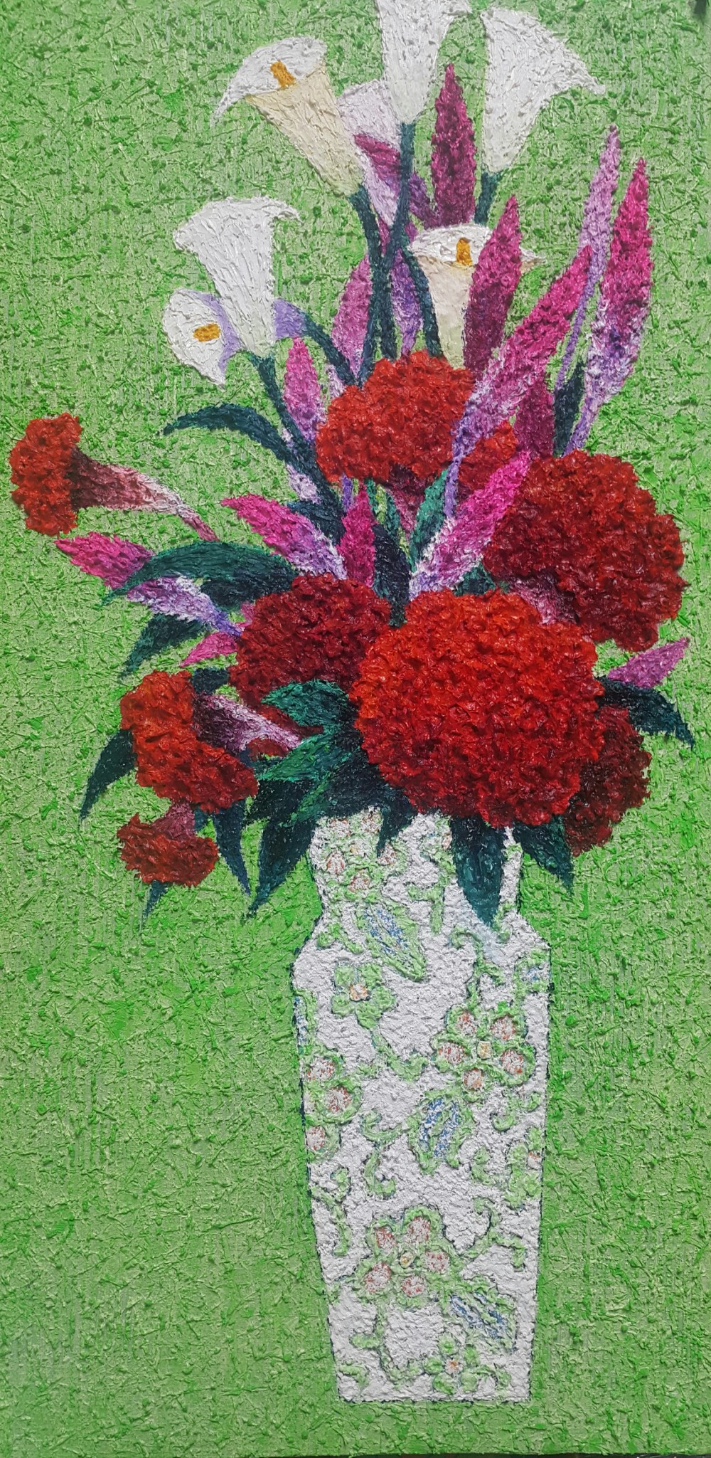 cockscomb- 말하지 않은 행복,40x80cm,  oil on canvas ,2017,
