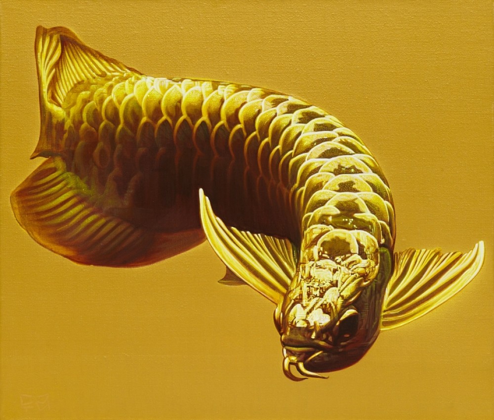 Gold Dragon_53x45.5cm_Acrylic Gouache On Canvas_2023