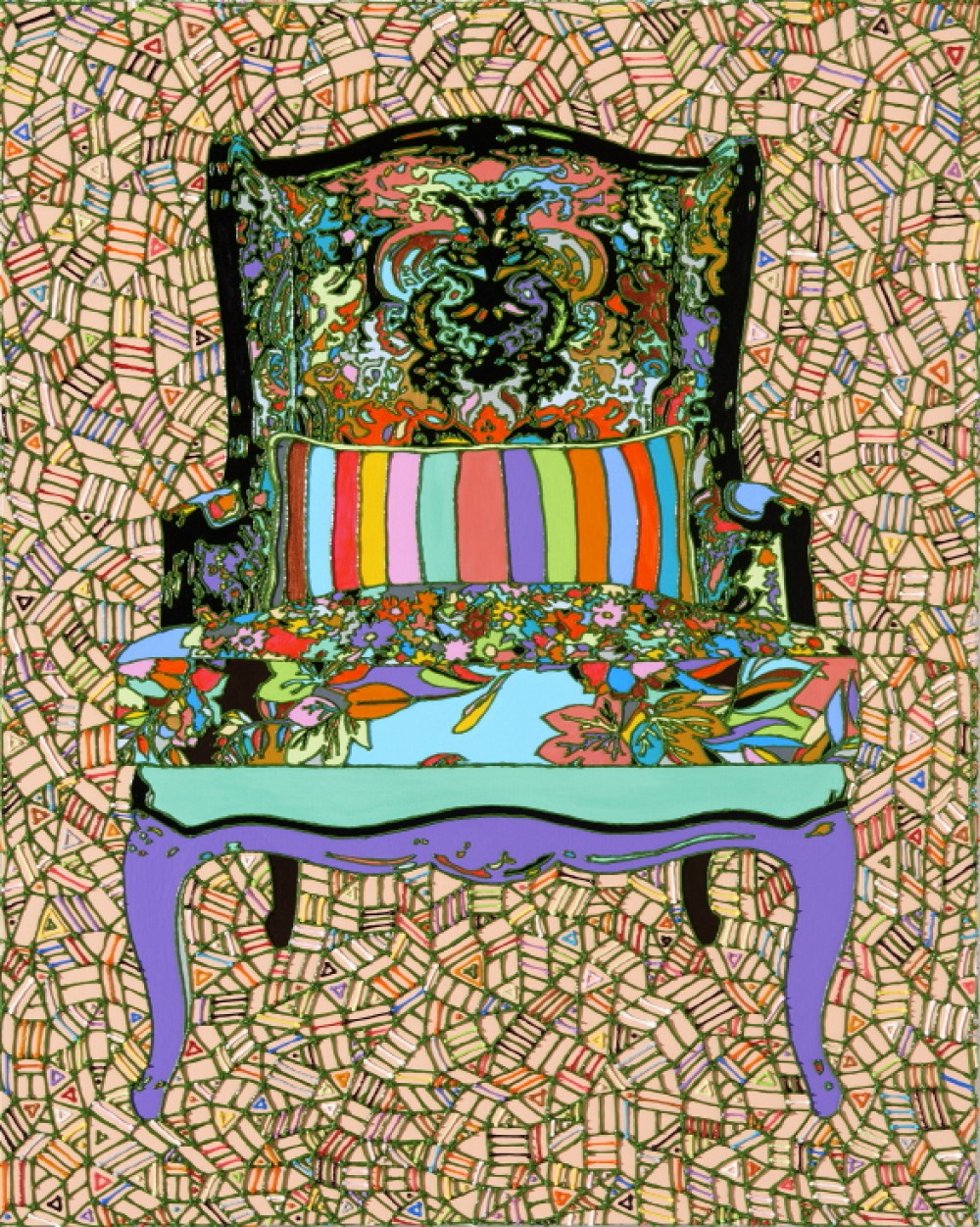 김수진_The chair No.1_Acrylic and gel medium on canvas_65.1x90.9cm_2022